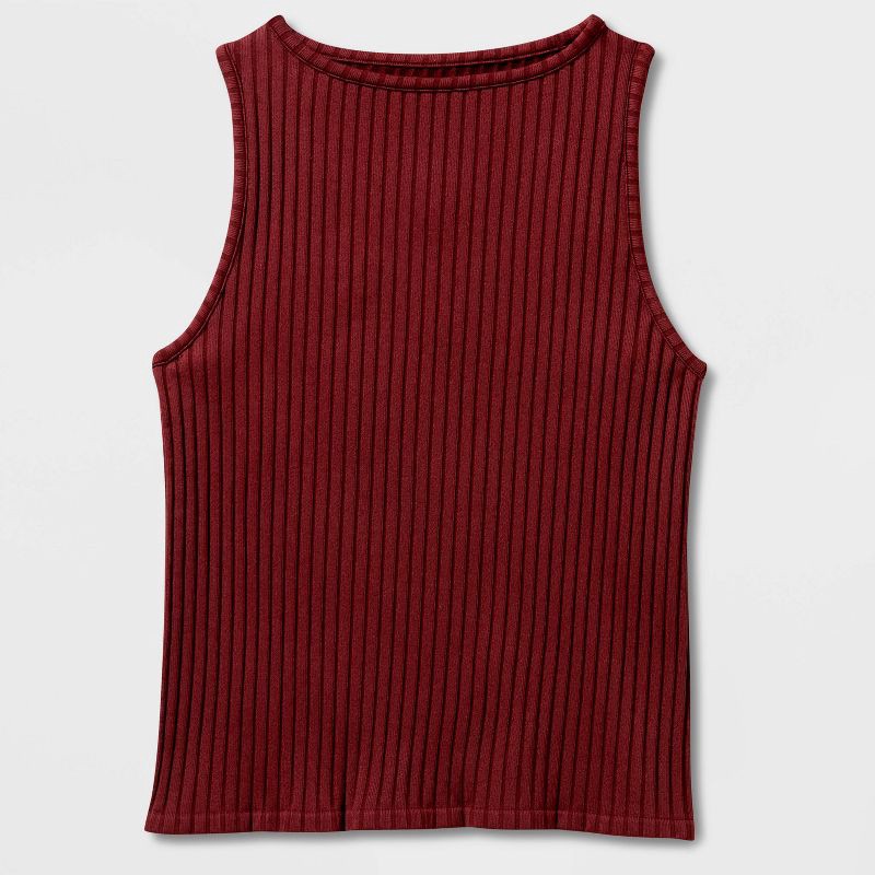 slide 4 of 4, Women's Slim Fit Ribbed Seamless Tank Top - A New Day™ Maroon L, 1 ct