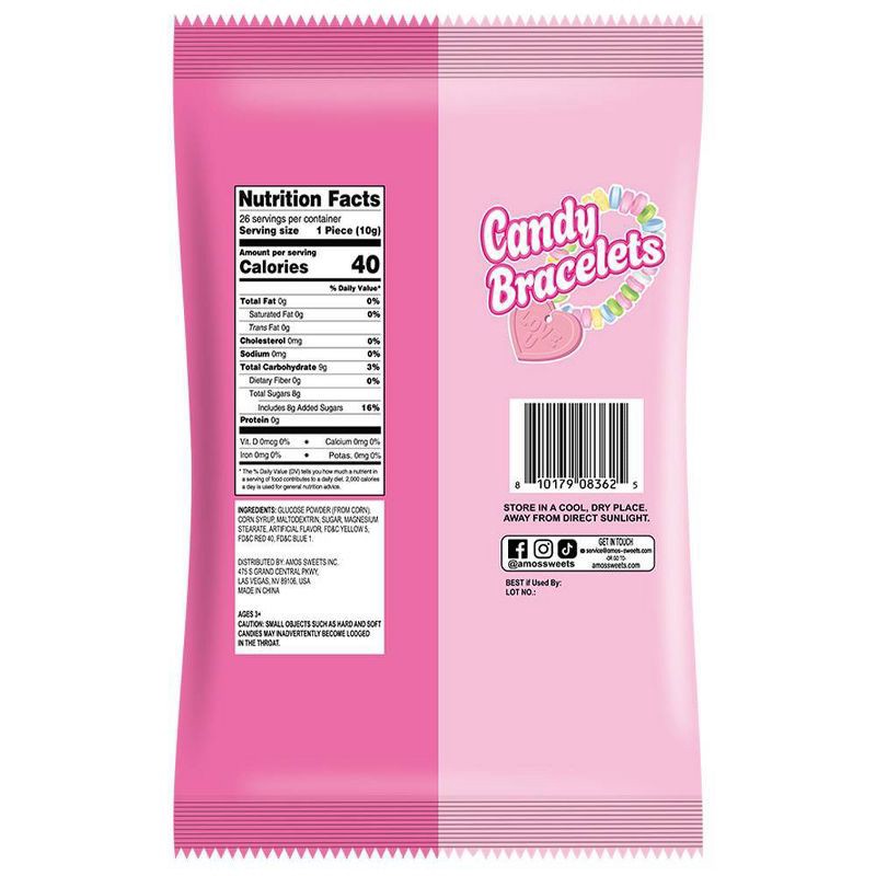 slide 2 of 10, AMOS Valentine Bracelet Candy - 9.17oz/26ct, 9.17 oz, 26 ct