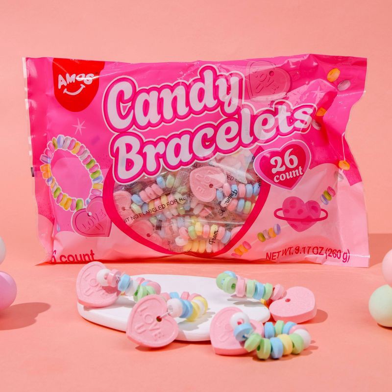 slide 8 of 10, AMOS Valentine Bracelet Candy - 9.17oz/26ct, 9.17 oz, 26 ct