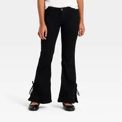 Girls' Bow Trim Flare Jeans - art class™ Black 12