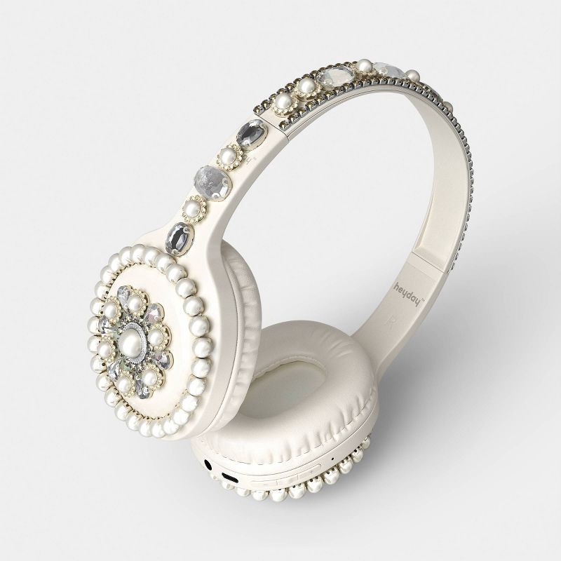 slide 3 of 3, Embellishment On-Ear Headphones - heyday™ Jewel Cream, 1 ct