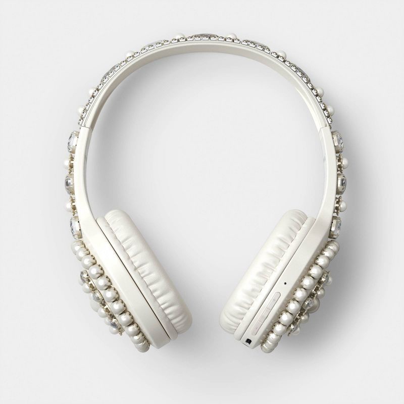 slide 1 of 3, Embellishment On-Ear Headphones - heyday™ Jewel Cream, 1 ct