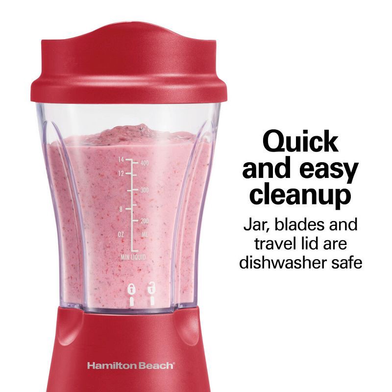 slide 4 of 7, Hamilton Beach Personal Blender with Travel Lid Red, 1 ct