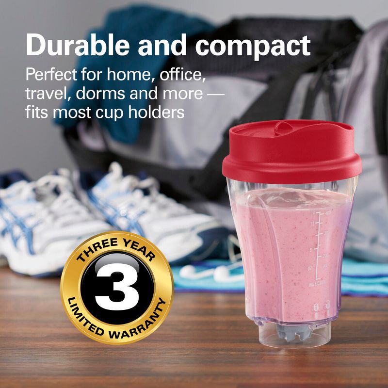 slide 5 of 7, Hamilton Beach Personal Blender with Travel Lid Red, 1 ct