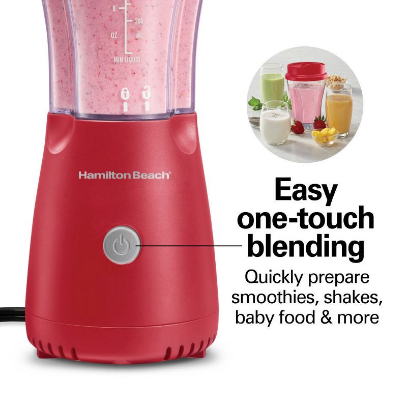 slide 6 of 7, Hamilton Beach Personal Blender with Travel Lid Red, 1 ct