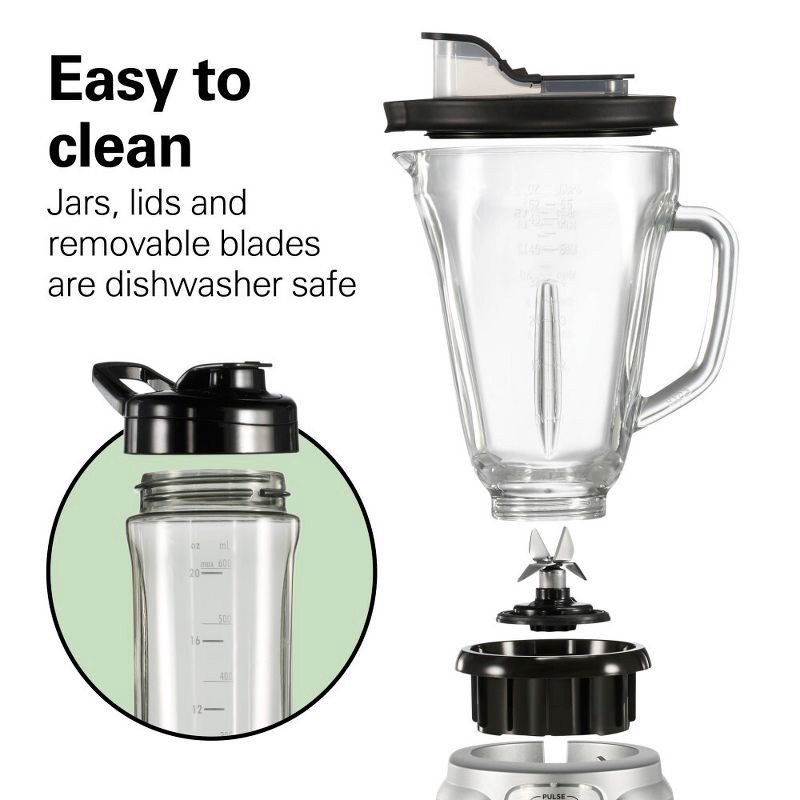 slide 7 of 7, Hamilton Beach PowerBlend Duo 52oz Glass Jar, 52 oz