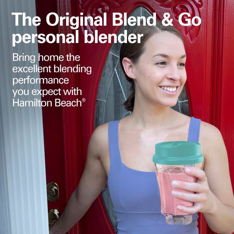 slide 2 of 7, Hamilton Beach Personal Blender with Travel Lid Teal, 1 ct