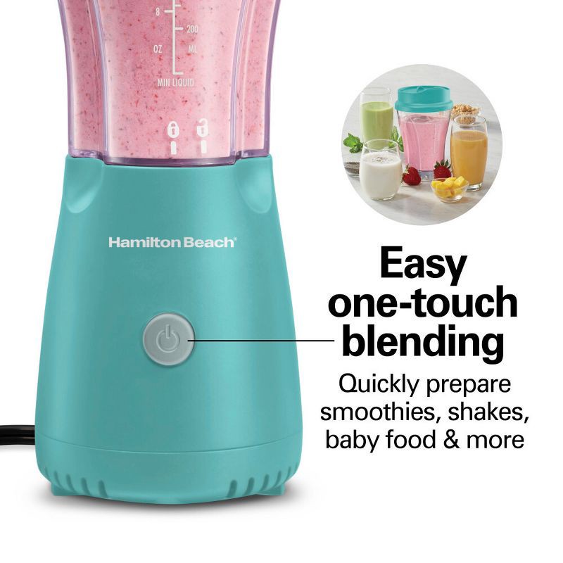 slide 6 of 7, Hamilton Beach Personal Blender with Travel Lid Teal, 1 ct