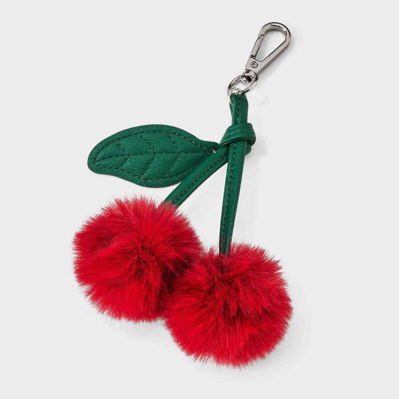 slide 2 of 3, Girls' Cherry Bag Charm - art class™ Red/Green, 1 ct