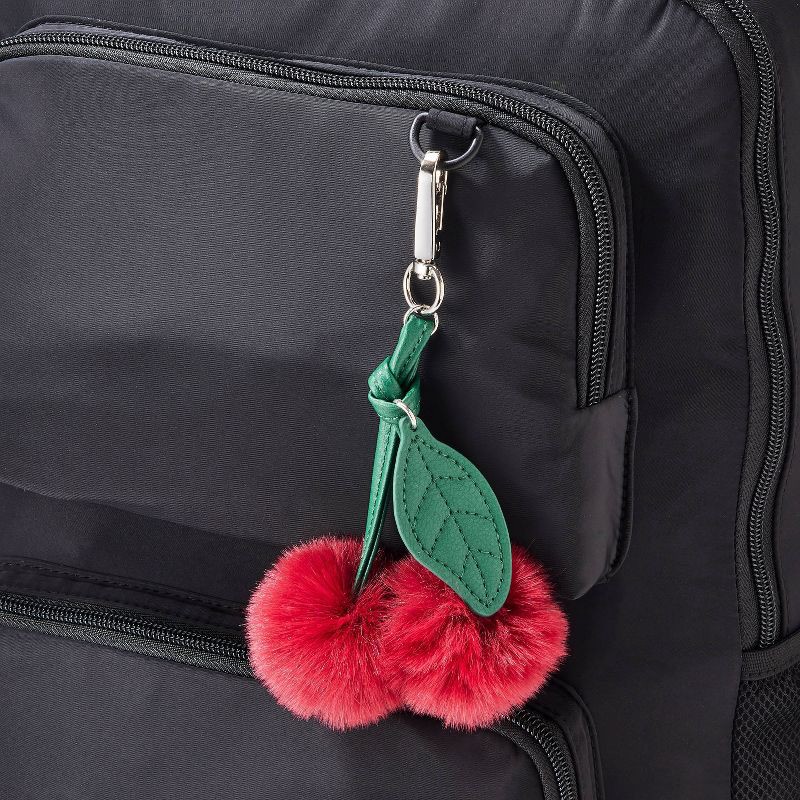 slide 3 of 3, Girls' Cherry Bag Charm - art class™ Red/Green, 1 ct