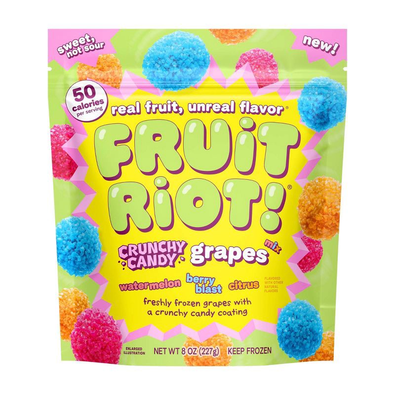 slide 1 of 3, Fruit Riot Frozen Candy Crunch Mixed Grapes - 8oz Bag, 8 oz