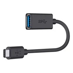 Belkin 5" USB-C 3.0 to USB-A Adapter - Black