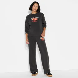 Disney Women's Cars Fleece Graphic Pullover Sweatshirt - Black S