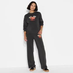 Disney Women's Cars Fleece Graphic Pullover Sweatshirt - Black S