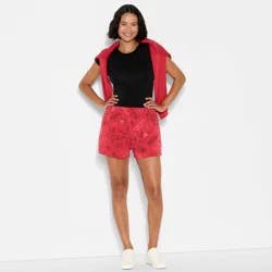 Women's Strawberry Shortcake Print Graphic Pull-On Shorts - Red XXL