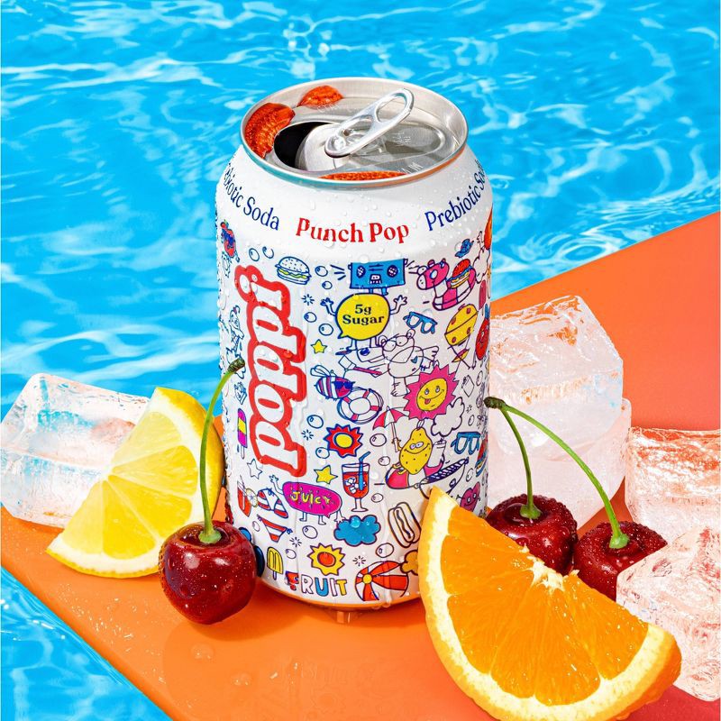 slide 3 of 4, Poppi Punch Pop Prebiotic Beverage Soda - 12 fl oz Can, 12 fl oz