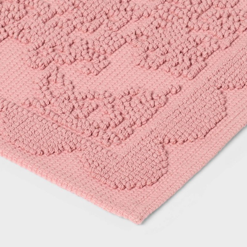 slide 3 of 4, 20"x30" Valentine's Day Woven Jacquard Bath Rug Pink - Threshold™, 1 ct