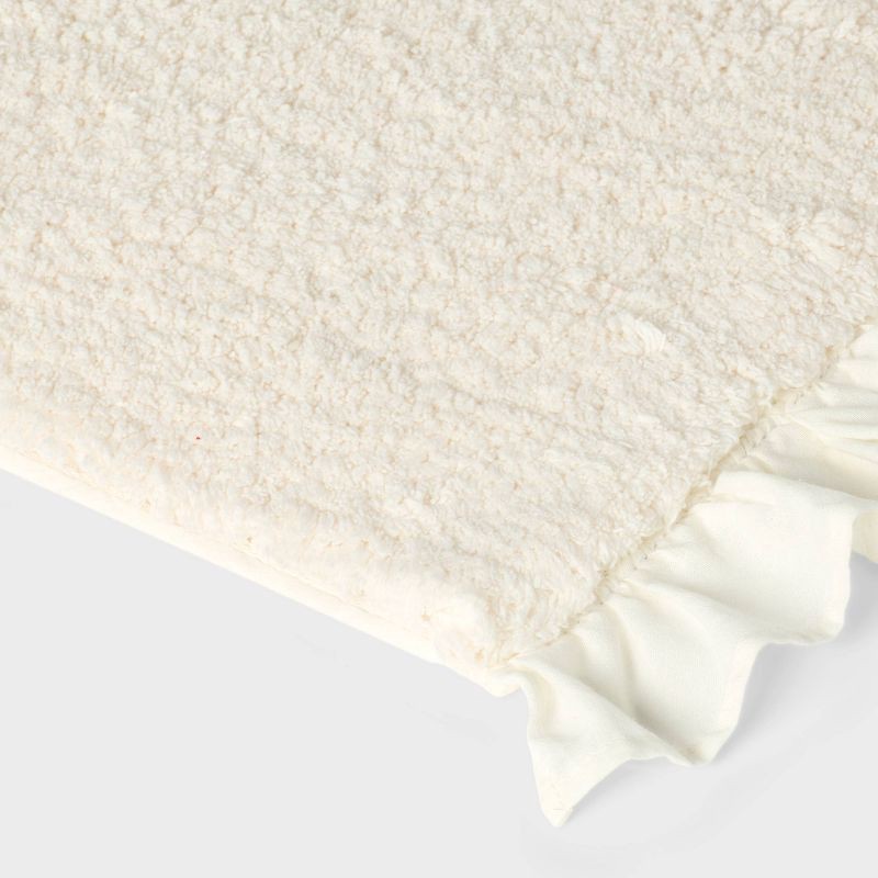 slide 3 of 4, 20"x30" Valentine's Day Tufted Ruffle Bath Rug White - Threshold™, 1 ct