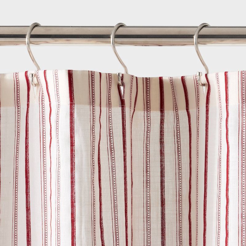 slide 3 of 4, 72"x72" Valentine's Day Striped Cotton Shower Curtain - Threshold™, 1 ct