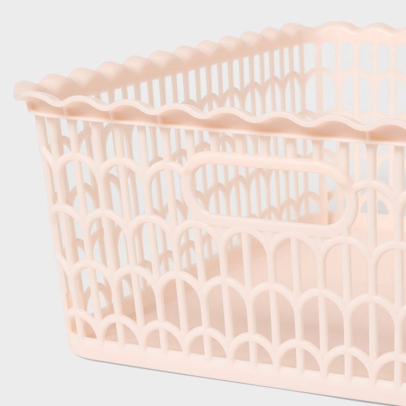 slide 3 of 3, Wave Scallop Decorative Basket Medium Pink - Brightroom™, 1 ct