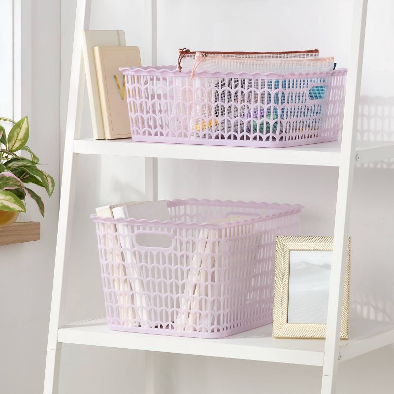 slide 2 of 3, Wave Scallop Decorative Basket Medium Purple - Brightroom™, 1 ct