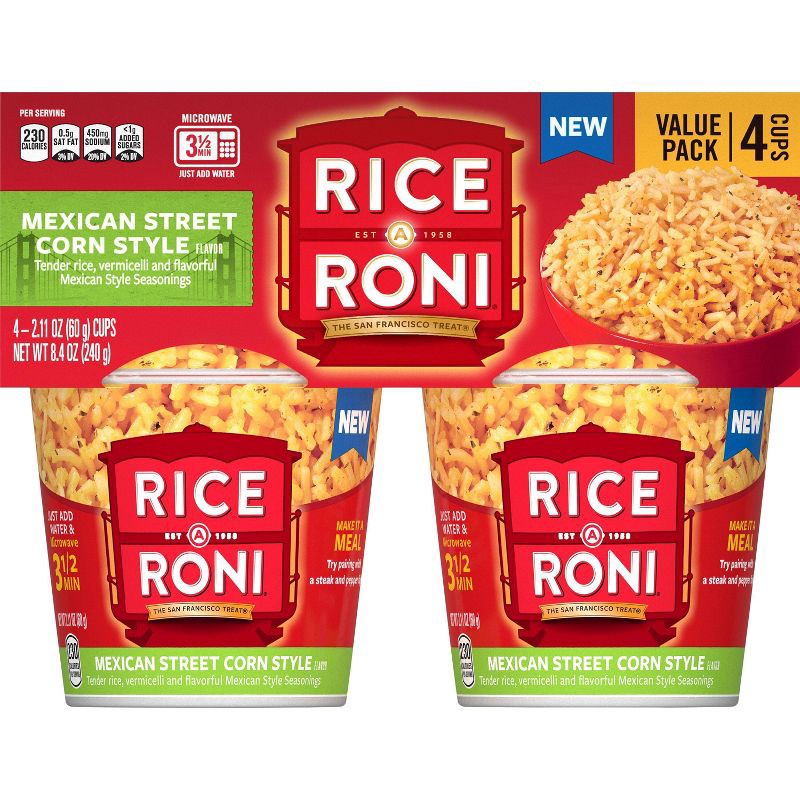 slide 1 of 5, Rice-A-Roni Mexican Street Corn Style Rice Cups - 8.4oz/4ct, 4 ct; 8.4 oz