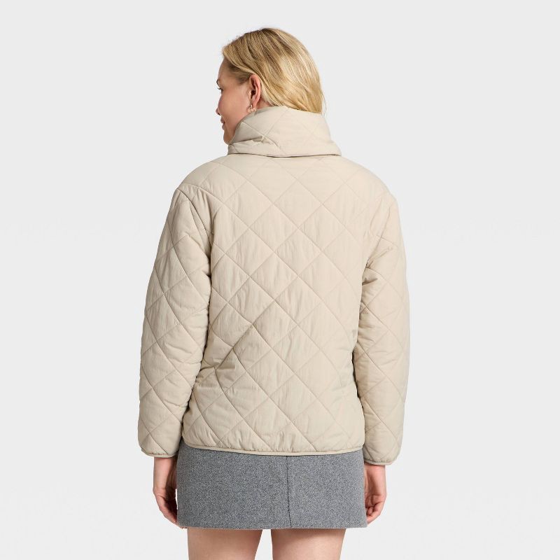slide 2 of 3, Women's Quilted Scarf Jacket - A New Day™ Cream XS, 1 ct