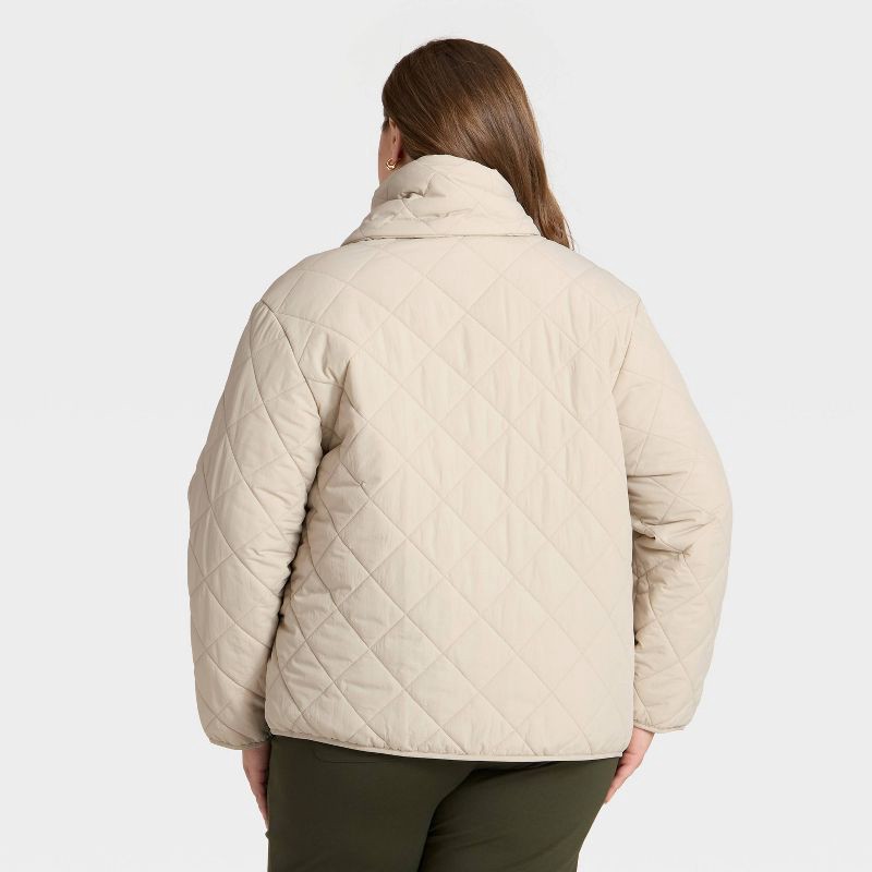 slide 2 of 3, Women's Quilted Scarf Jacket - A New Day™ Cream XXL, 1 ct