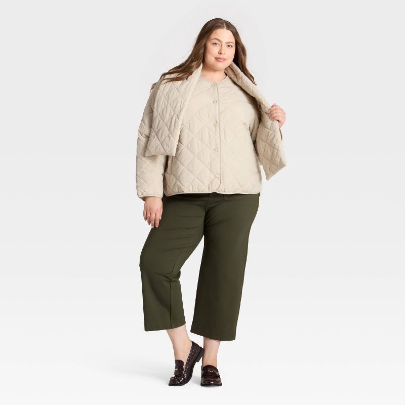 slide 3 of 3, Women's Quilted Scarf Jacket - A New Day™ Cream XXL, 1 ct