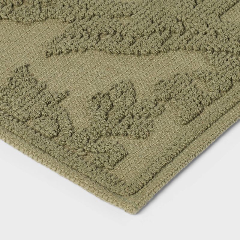 slide 3 of 4, 20"x30" All Over Floral Bath Rug Sage Green - Threshold™, 1 ct