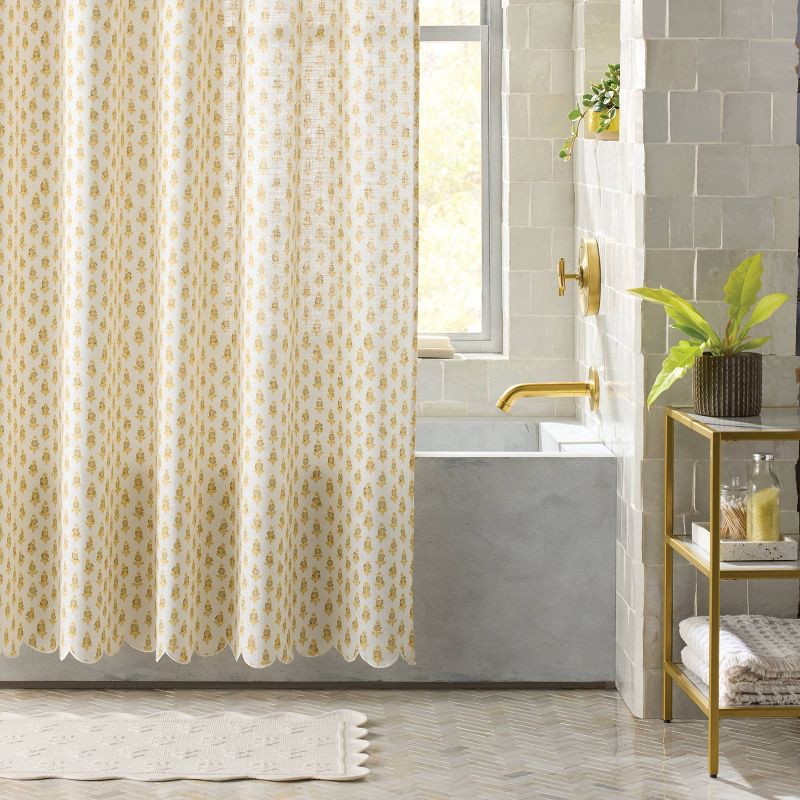 slide 2 of 4, 72"x72" Mini Floral Shower Curtain Yellow - Threshold™, 1 ct