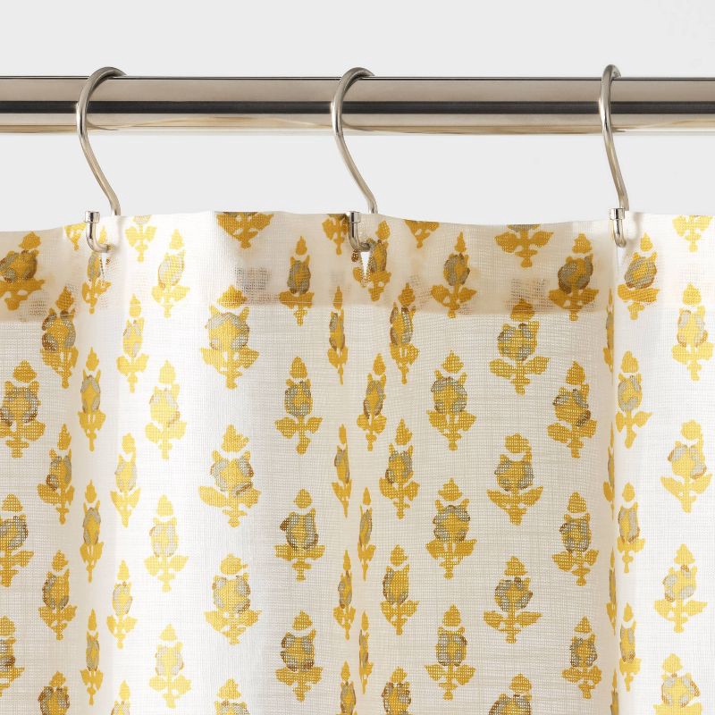 slide 3 of 4, 72"x72" Mini Floral Shower Curtain Yellow - Threshold™, 1 ct