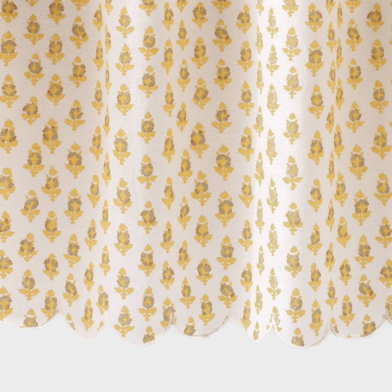 slide 4 of 4, 72"x72" Mini Floral Shower Curtain Yellow - Threshold™, 1 ct
