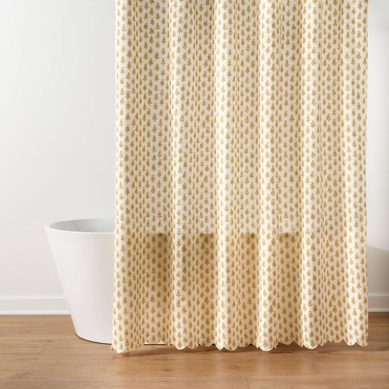 slide 1 of 4, 72"x72" Mini Floral Shower Curtain Yellow - Threshold™, 1 ct
