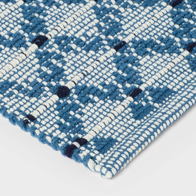 slide 3 of 4, 20"x30" Geo Bath Rug Glazed Blue - Threshold™, 1 ct