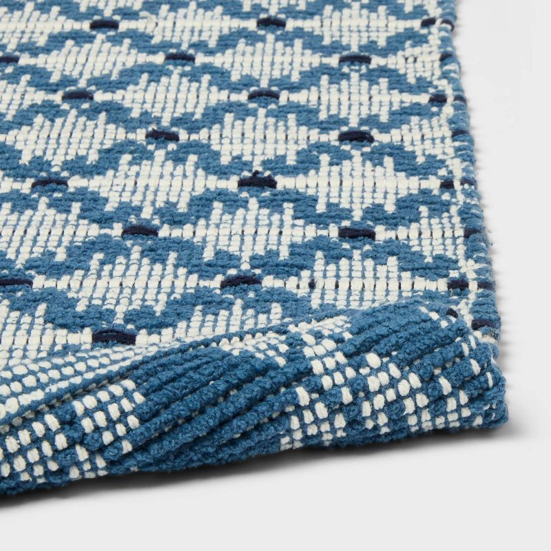 slide 4 of 4, 20"x30" Geo Bath Rug Glazed Blue - Threshold™, 1 ct
