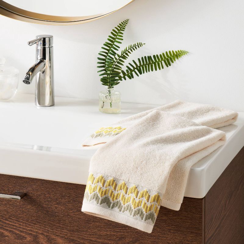 slide 2 of 3, 2pk Arrow Head Border Hand Towel Set - Threshold™, 2 ct