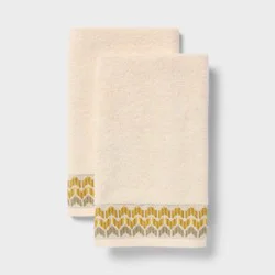 2pk Arrow Head Border Hand Towel Set - Threshold™