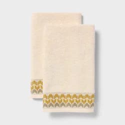 2pk Arrow Head Border Hand Towel Set - Threshold™