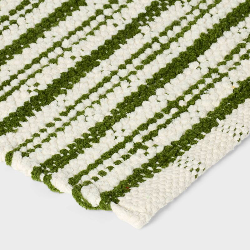 slide 3 of 4, 20"x30" Avery Plaid Handloom Woven Bath Rug Ivory/Green - Threshold™, 1 ct
