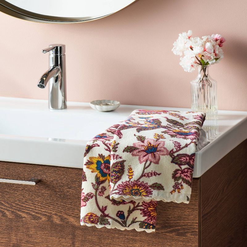 slide 2 of 4, 2pk Adelaide Floral Hand Towel Set - Threshold™, 2 ct