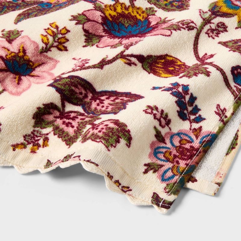 slide 3 of 4, 2pk Adelaide Floral Hand Towel Set - Threshold™, 2 ct