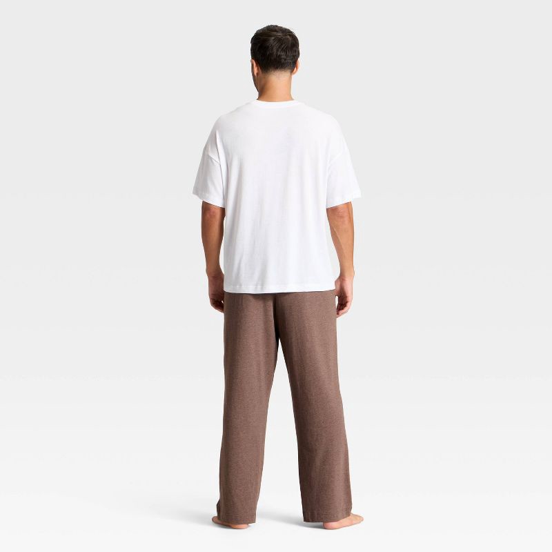 slide 2 of 3, Men's 2pc Short Sleeve T-Shirt & Pant Pajama Set - Goodfellow & Co™ Gingerbread White L, 2 ct
