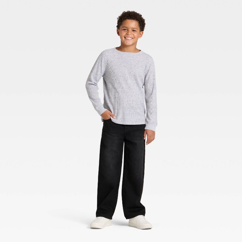 slide 3 of 3, Boys' Long Sleeve Thermal Shirt - Cat & Jack™ Gray M, 1 ct