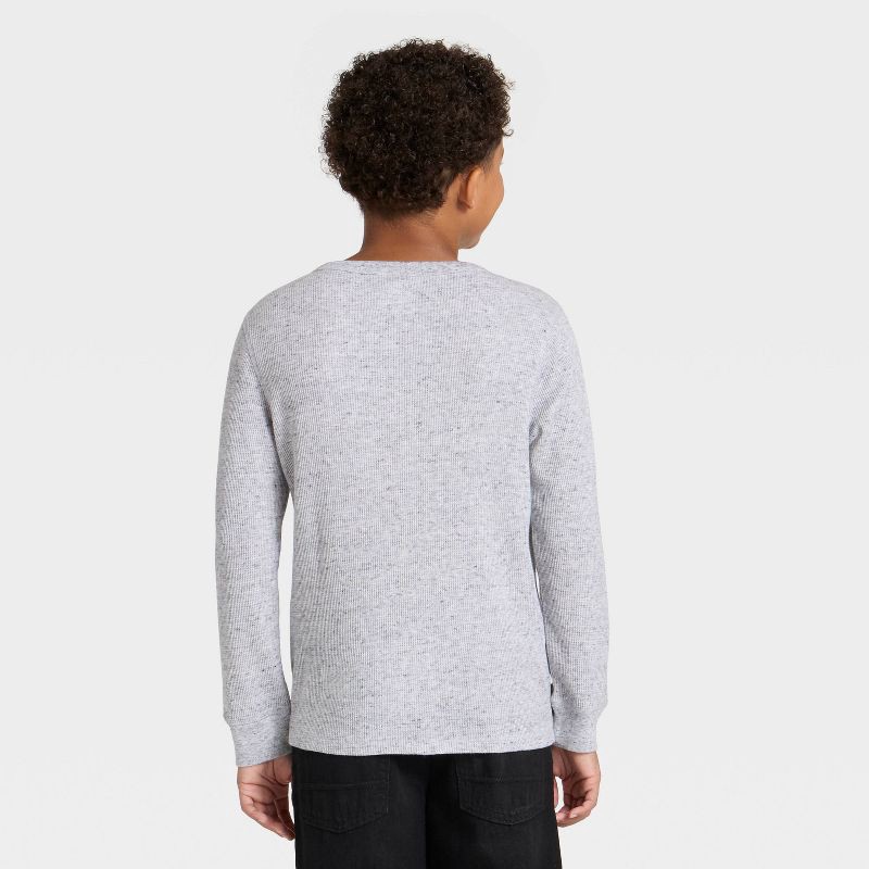 slide 2 of 3, Boys' Long Sleeve Thermal Shirt - Cat & Jack™ Gray L, 1 ct