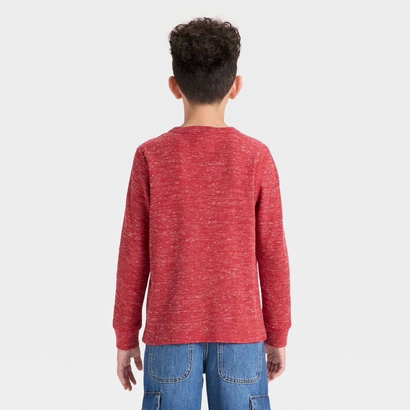 slide 2 of 3, Boys' Long Sleeve Thermal Shirt - Cat & Jack™ Red XL, 1 ct