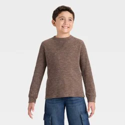 Boys' Long Sleeve Thermal Shirt - Cat & Jack™ Brown L