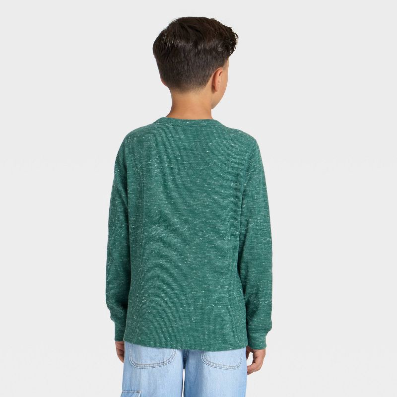 slide 2 of 3, Boys' Long Sleeve Thermal Shirt - Cat & Jack™ Green XS, 1 ct