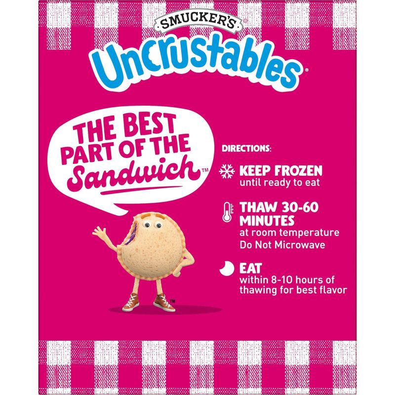 slide 6 of 9, Smucker's Uncrustables Frozen Peanut Butter & Raspberry Spread Sandwich - 20oz/10ct, 10 ct; 20 oz