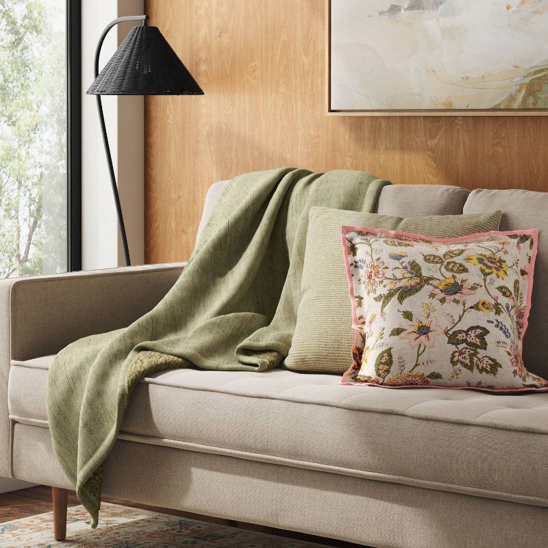 slide 2 of 5, Square Floral Pillow - Threshold™, 1 ct